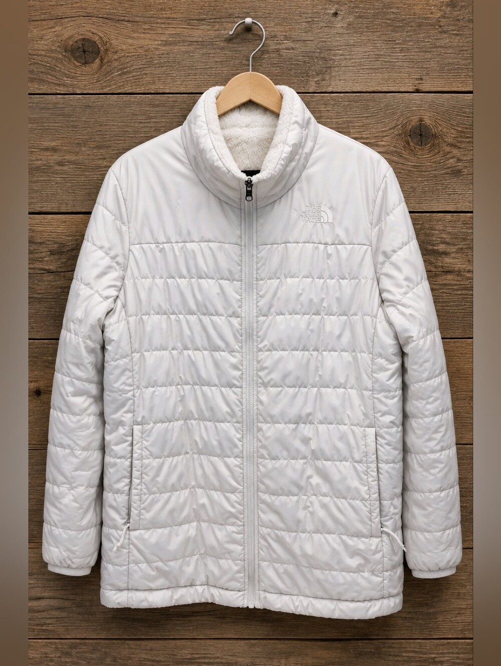 The North Face Cream/White Quilted Insulated Reversible Puffer Jacket Sz 2X